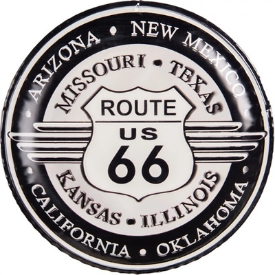 Nástěnná kovová cedule na zeď Route 66 – 35x2 cm