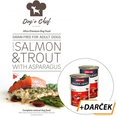 Dog's Chef Atlantic Salmon & Trout with Asparagus 12 kg