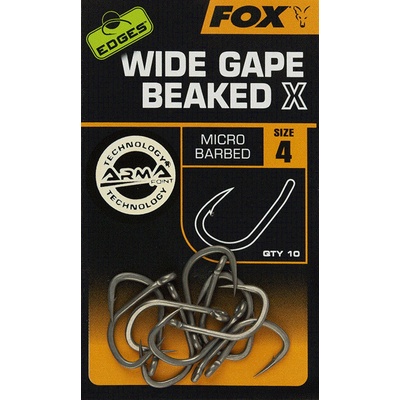 Fox Edges Wide Gape Beaked X Hooks Micro Barbed vel.4 10 ks