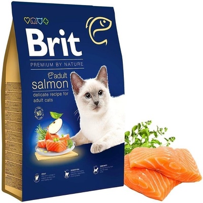 Brit Premium by Nature Cat Adult Salmon - Суха храна за котки над 12 месеца, със сьомга