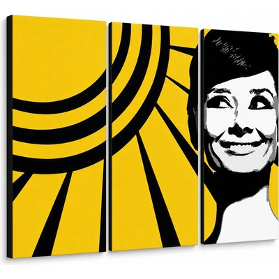 Ručne maľovaný POP Art obraz Audrey HEPBHURN - 90x60 cm