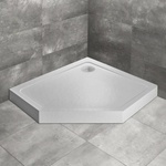 Radaway Петоъгълно душ корито Radaway Doros PT E Compact Stone 100x90 см бял акрил дясно (SDRPTP1090-05-04SR)
