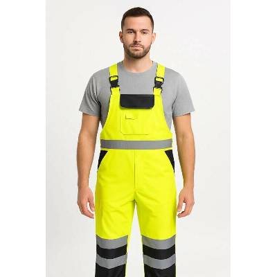 PortWest kalhoty S488 s laclem nepromokavé reflexní Žluto-černá