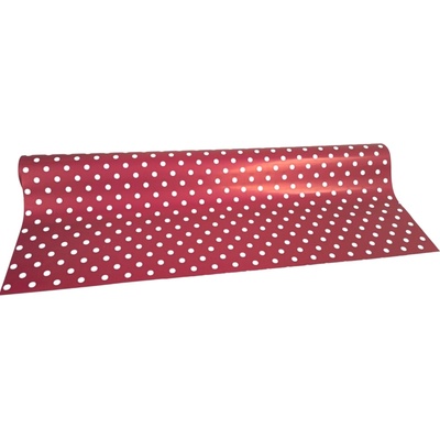 Floristická fólie s puntíkem 50cm x 9,1m 17 bordó