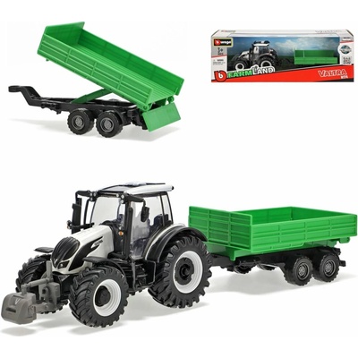 Valtra Bburago Farm 10cm Tractor with Trailer N174 Tipping Trailer