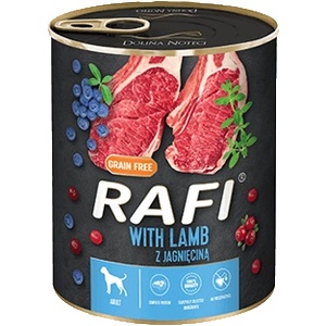 RAFI Dog Lamb консерва за кучета от всички породи с агнешко и боровинки - 0.4кг