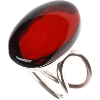 Reblan Výrazný prsteň s višňovým jantárom RED REPR147