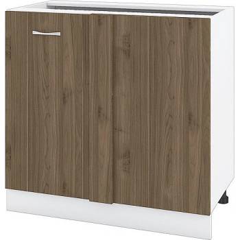 Image 1 of ИРИМ Долен ъглов шкаф с врата Сити БО-42 бяло гладко / орех адмирал 90 см