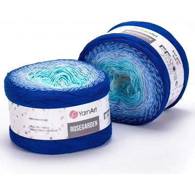 YarnArt Pletací příze ROSEGARDEN 318 modrá, melírovaná (duhová), efektní, 250g/1000m