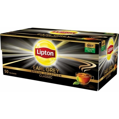 LIPTON Earl grey Čierny čaj 50 x 1,5 g