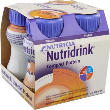 NUTRIDRINK COMPACT PROTEIN S PŘÍCHUTÍ BROSKEV A MANGO POR SOL 4X125ML