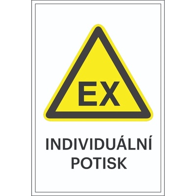 Varovné značení, varování před výbušnou atmosférou, s možností individuálního textu – fólie, 200×300 mm