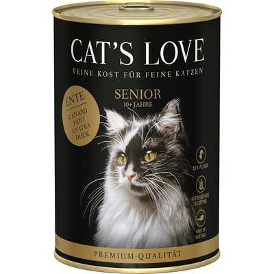 CAT’S LOVE 6х400г Senior Cat´s Love, консервирана храна за котки - с патешко