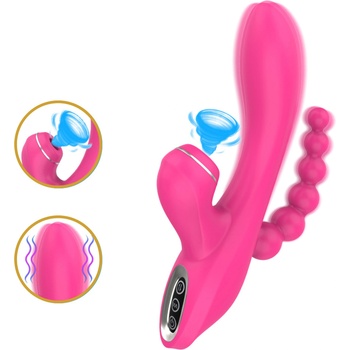 Erospace G-Spot Vibrator with Sucking & Anal Beads Sweet Play A3 Pink