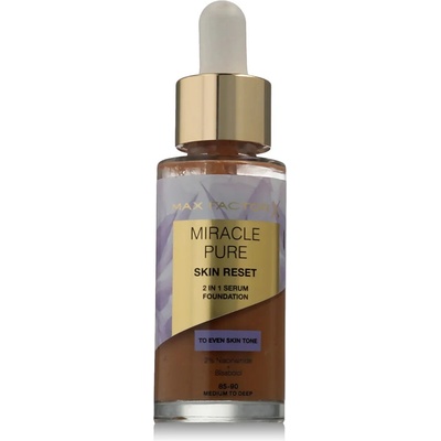 Max Factor Miracle Pure Skin Reset 2in1 Serum Foundation 85-90 Medium To Deep Make-up 30 ml