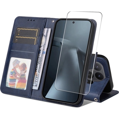 ENKAY PREMIUM SET Peňaženkové puzdro a ochranné sklo Xiaomi 17T Pro modré