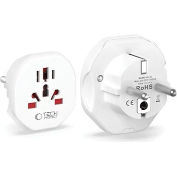Tech-Protect Universal Travel Adapter to EU - бял (5906302380459)