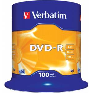 Verbatim 43549 DVD-R 4, 7GB/16x/matt silver записваема повърхност/презаписваеми DVD 100бр/пак (43549)