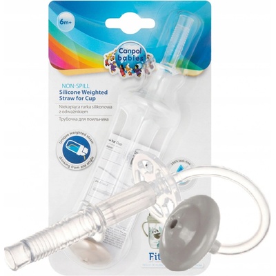 Canpol babies náhradní slámka se závažím k hrnečku šedá
