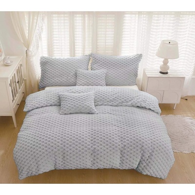 TiaHome Mikroplyšové obliečky Exclusive Sweet svetlo sivé 200x140 2x90x70