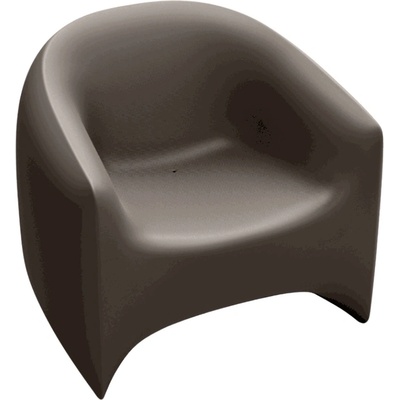 VONDOM Matně šedo hnědé plastové zahradní lounge křeslo BLOW