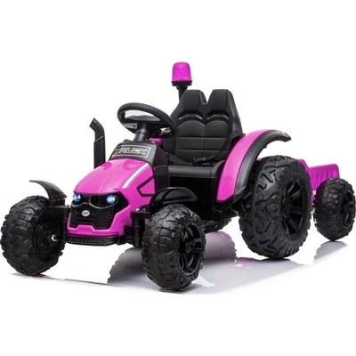 Mamido elektrický traktor s vlečkou Truck růžová