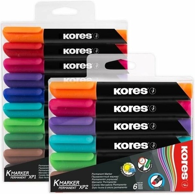 Kores K-MARKER Permanentní popisovač, kulatý hrot 3 mm, mix 10 barev (20900)