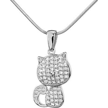 SILVEGO Strieborný prívesok Mačička JJJP0249