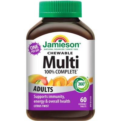 Jamieson Multi Мултивитамини за възрастни, 60 дъвчащи таблетки, Jamieson