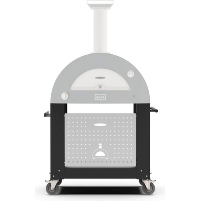 Alfa Forni Base for 2 Pizze black