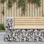 vidaXL Градинска пейка габионен дизайн 92x71x65, 5 см бор масив (834380)