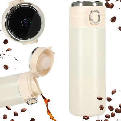 Inka Termoska s náustkom teplomer LED béžová 420 ml