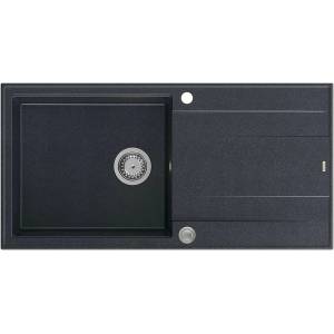 Quadron Вградена композитна мивка Quadron Unique Evan 146 XL диамантено черна - неръждаема стомана 100x50 см (HCQE10050U8_BS_P2O) Мивка за вграждане