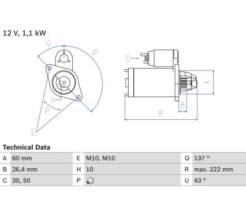 BOSCH Štartér 0986021800
