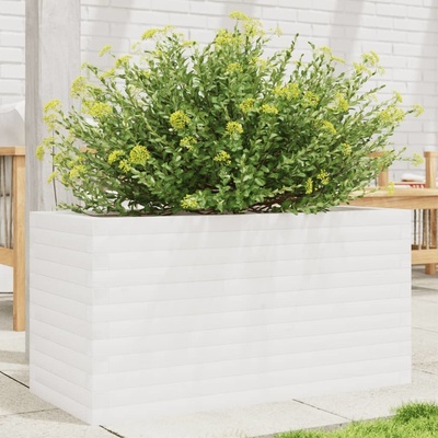 vidaXL truhlík 90 x 40 x 45,5 cm masivní borové dřevo Bílá