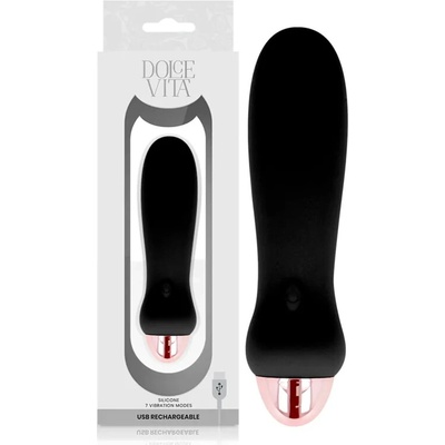 Dolce Vita Rechargeable Vibrator Five Black 10 Speeds