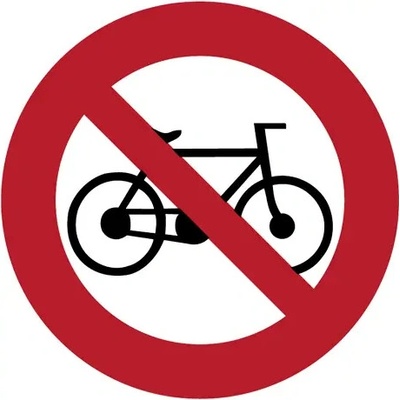 Značka Zákaz vjazdu s bicyklom, fólia, ø 100 mm
