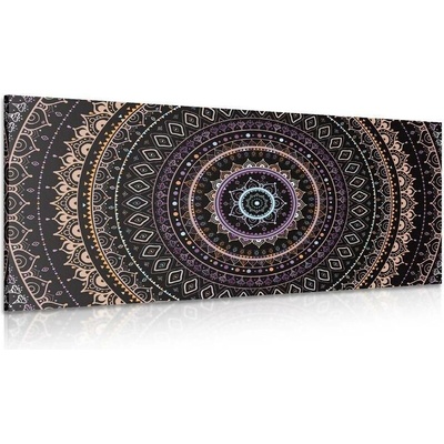 Obraz Mandala se vzorem slunce ve fialových odstínech - 120x60