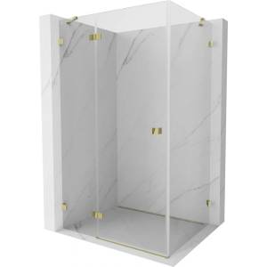 Mexen Lunar лява отваряема душ кабина 70 x 80 см, прозрачна, златна - 834-070-080-50-00-L (834-070-080-50-00-L)