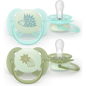 Philips Залъгалки Philips Avent Ultra Soft - Night, 0-6 м, таралеж/звезда (SCF094/01) - baby