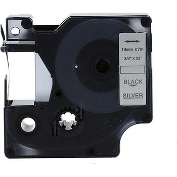 Pro Dymo Съвместима лента с Dymo 45812, 19mm x 7m, черен печат / сребърен фон (45812)