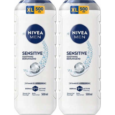 Nivea Men Sensitive sprchový gél 2 x 500 ml darčeková sada