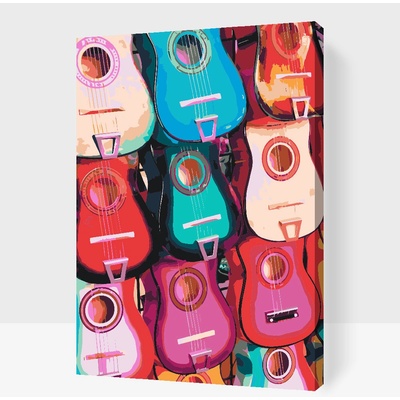 Vymalujsisam.cz Malování podle čísel Kytary Velikost 40 x 60 cm Rámování Na kartonové desce