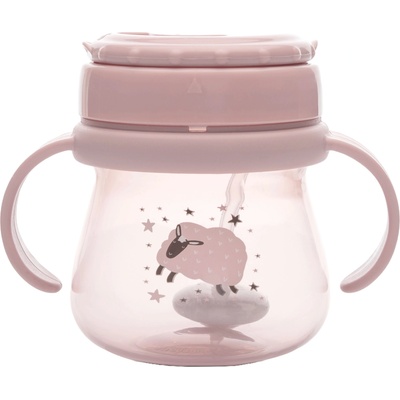 Lorelli Чаша с дръжки и сламка Lorelli My Friend - 250 ml, Mellow Rose (10200860005)