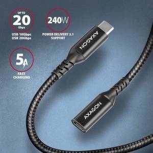 AXAGON USB-C USB Cable - USB-C 1.5 m Black (BUCM32-CF15AB)