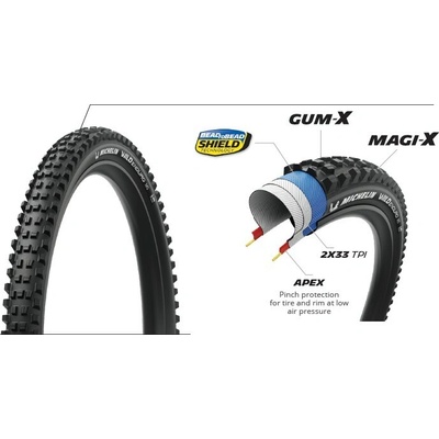 MICHELIN WILD ENDURO MS 27.5x2.40 PERFORMANCE LINE KEVLAR GUM-X/MAGI-X TS TLR (534238) Uni