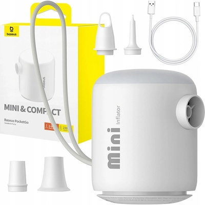 Baseus Přenosná vzduchová pumpa PocketGo bílá