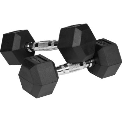 Rebel RBA-2325-04 Pogumované litinové činky HEX 2 x 4 kg