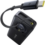 Baseus - Външна батерия Free2Pull (P10073701123-00) - с прибиращ се USB-C кабел, Type-C, дисплей, 10000mAh, 30W, 0.7 м - Черна