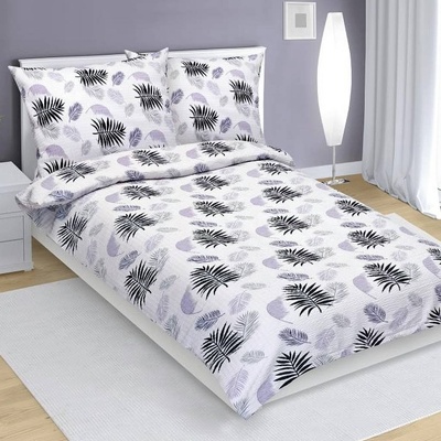 Bellatex krep obliečky 80/746 fialové peříčko 140x200 70x90